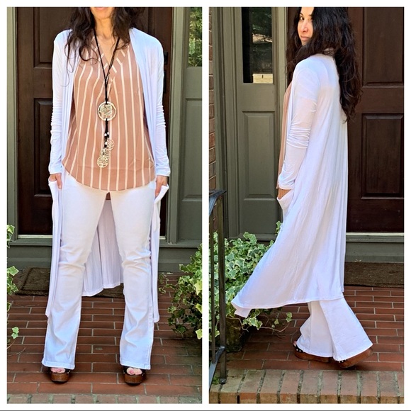 ✨LAST ONES ✨White chic side pocket duster - Picture 7 of 8